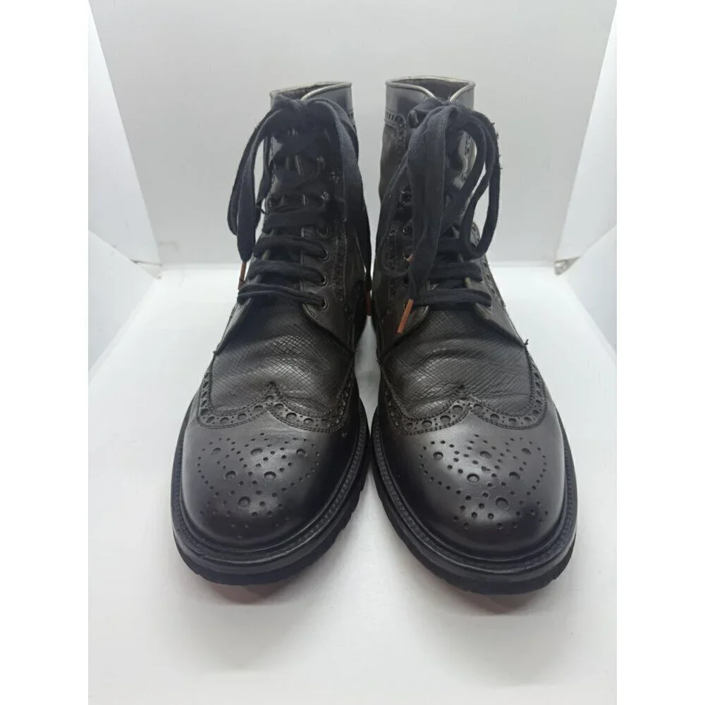 Magnanni Enzo Leather Suede Brown Grey Wingtip Men\'s Chukka Boots Sz 10 M 15213 Mercio Men main image 4